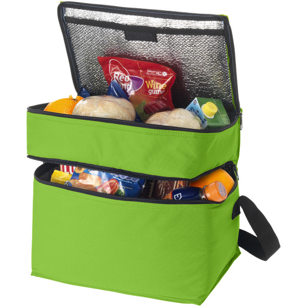 Oslo 2-zippered compartments cooler bag 13L - Lime