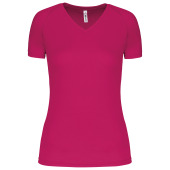 Dames sport-t-shirt V-hals Fuchsia XXL