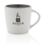Ceramic mug with coloured inner, white, grey