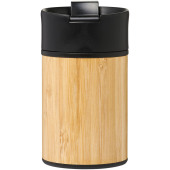 Arca 200 ml lekvrije koper vacuümbeker van bamboe - Zwart