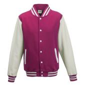 AWDis Varsity Jacket, Hot Pink/White, L, Just Hoods