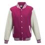 AWDis Varsity Jacket, Hot Pink/White, XXL, Just Hoods