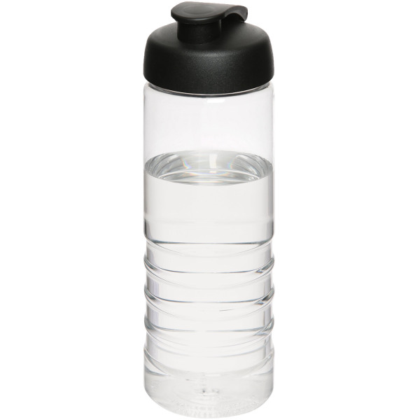 H2O Active® Treble 750 ml flip lid sport bottle - Transparent/Solid black
