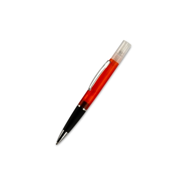 Ball pen with hand cleaning spray 8ml - Red