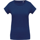 Dames-t-shirt BIO-katoen ronde hals Ocean Blue Heather XS