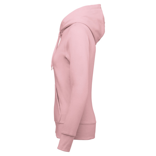 Ecologische damessweater met capuchon Pale Pink XS
