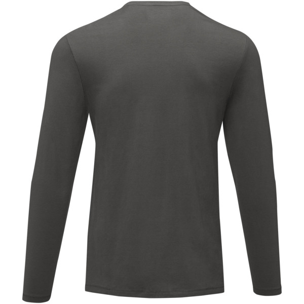 Ponoka long sleeve men's GOTS organic t-shirt - Storm grey - XS