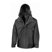 3-in-1 Waterproof Zip and Clip Fleece Lined Jacket, Black/Black, XXL, Result