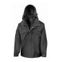 3-in-1 Waterproof Zip and Clip Fleece Lined Jacket, Black/Black, 3XL, Result