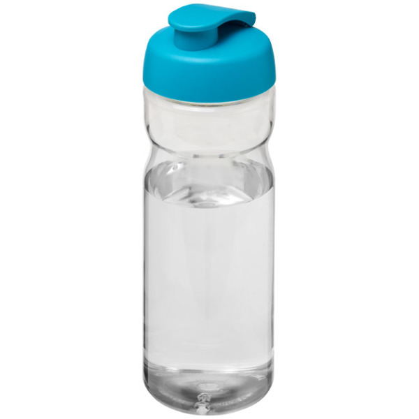 H2O Active® Base 650 ml sportfles met flipcapdeksel - Transparant/Aqua blauw