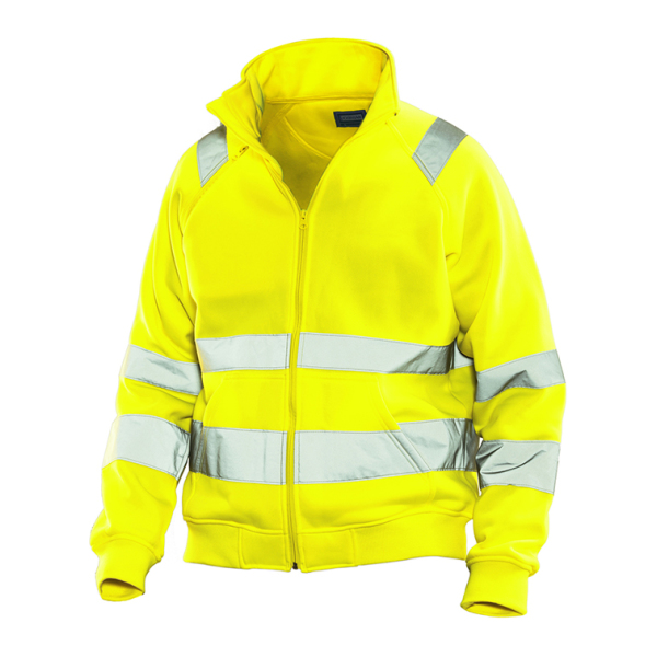 Jobman 5172 Hi-vis sweatshirt jacket geel s