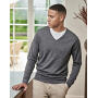 Men's V-Neck Sweater - Grey Melange - S