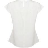 Ladies pleat front blouse White 3XL