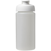 Baseline® Plus grip 500 ml sportflaska med uppfällbart lock - Transparent/Vit