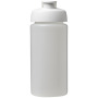 Baseline® Plus grip 500 ml sportfles met flipcapdeksel - Transparant/Wit