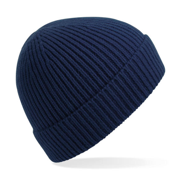 Engineered Knit Ribbed Beanie - Oxford Navy - One Size