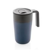 GRS recycled PP en roestvrijstalen mok met handvat, donkerblauw