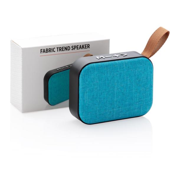 Fabric trend draadloze 3W speaker, blauw, zwart
