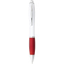 Nash ballpoint pen white barrel and coloured grip - White/Red