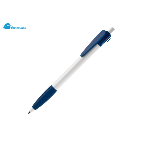 Balpen Cosmo grip hardcolour - Wit / Donker Blauw