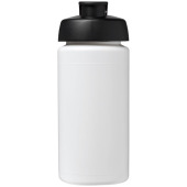 Baseline® Plus grip 500 ml sportfles met flipcapdeksel - Wit/Zwart