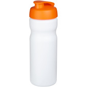 Baseline® Plus 650 ml sportflaska med uppfällbart lock - Vit/Orange
