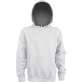 Kinder hooded sweater met gecontrasteerde capuchon White / Fine Grey 10/12 jaar