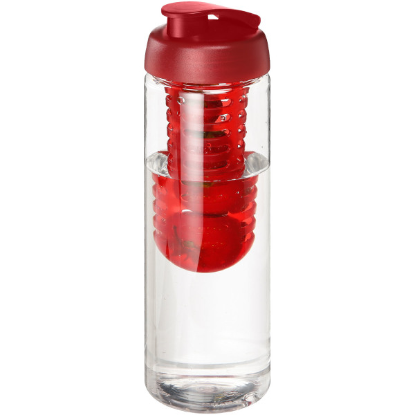 H2O Active® Vibe 850 ml drinkfles en infuser met kanteldeksel - Transparant/Rood