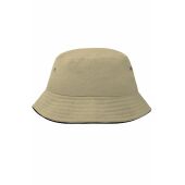 MB013 Fisherman Piping Hat for Kids - khaki/black - one size