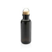 RCS recycled PET fles met bamboe deksel en handvat, zwart