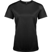 Ladies' short-sleeved sports T-shirt Black XXL