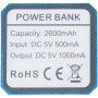 WS101B 2200/2600 mAh powerbank - Blauw - 2600mAh