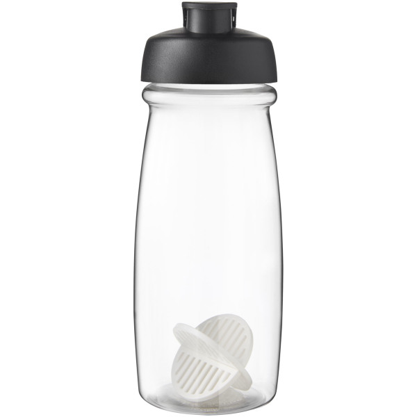 H2O Active® Pulse 600 ml shaker bottle - Solid black/Transparent