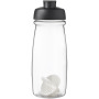 H2O Active® Pulse 600 ml sportfles met shaker bal - Zwart/Transparant