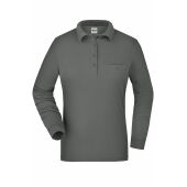 Ladies' Workwear Polo Pocket Longsleeve - dark-grey - XS