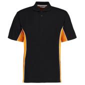 Track Poly/Cotton Piqué Polo Shirt, Black/Gold, XXS, Kustom Kit