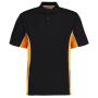 Track Poly/Cotton Piqué Polo Shirt, Black/Gold, XS, Kustom Kit