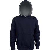 Kinder hooded sweater met gecontrasteerde capuchon Navy / Fine Grey 8/10 ans