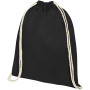 Oregon 100 g/m² cotton drawstring backpack 5L - Solid black