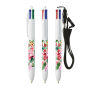 BIC® 4 Colours® balpen + Lanyard 4 Colours ballpen LP black_UP&RI white