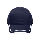 MB6501 6 Panel Piping Cap navy/wit one size