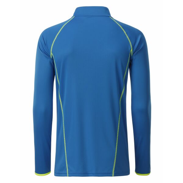 Men's Sports Shirt Longsleeve - bright-blue/bright-yellow - XXL
