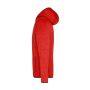 Men's Knitted Fleece Hoody - red-melange/black - S