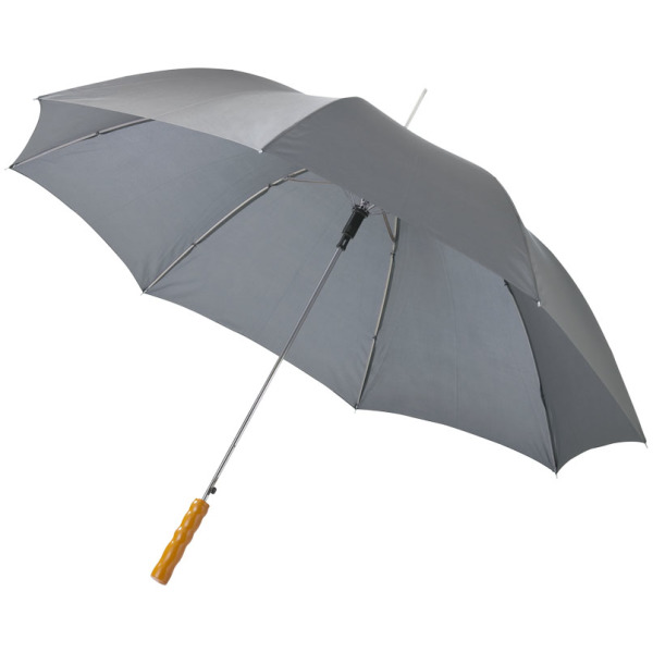 Lisa 23'' automatische paraplu met houten handvat - Grijs