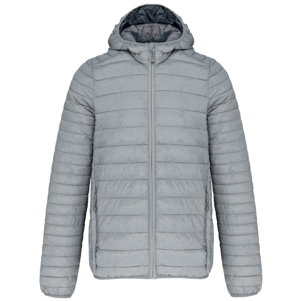 Men's lightweight hooded padded jacket Marl Silver 4XL