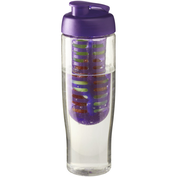 H2O Active® Tempo 700 ml flip lid sport bottle & infuser - Transparent/Purple