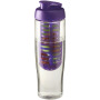 H2O Active® Tempo 700 ml sportfles en infuser met flipcapdeksel - Transparant/Paars