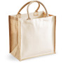 Printers' midi jute tote Natural One Size