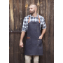 Bib Apron Jeans-Style with leather and pocket 71 x 80 cm