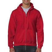 Heavy Blend Adult Full Zip Hooded Sweat - Red - XL